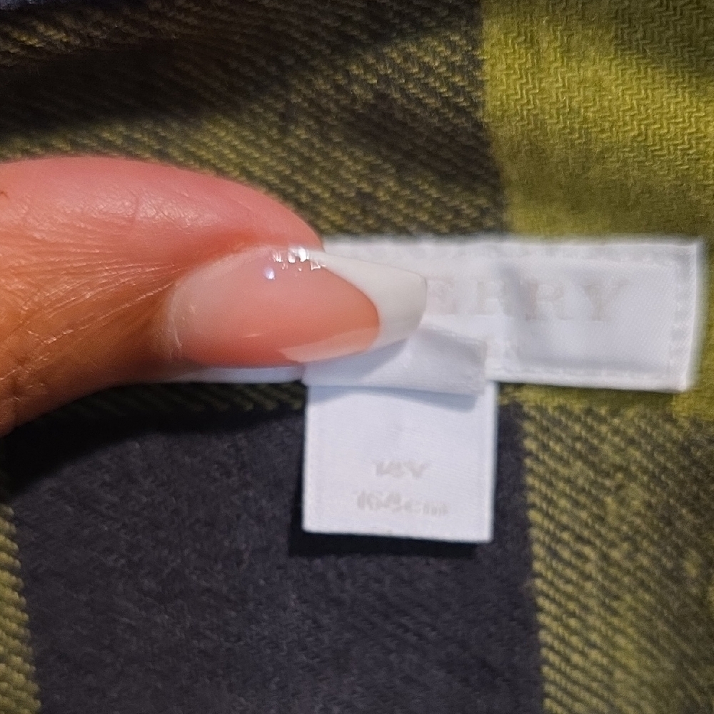 Burberry Olive and Black Checkered Shirt
